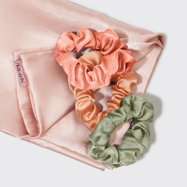 Satin Pillowcase & Scrunchie 4pc Gift Set