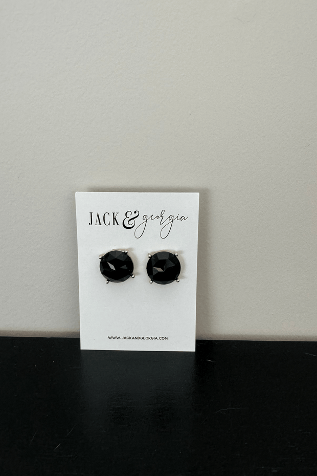 Black Jewel Stud Earrings