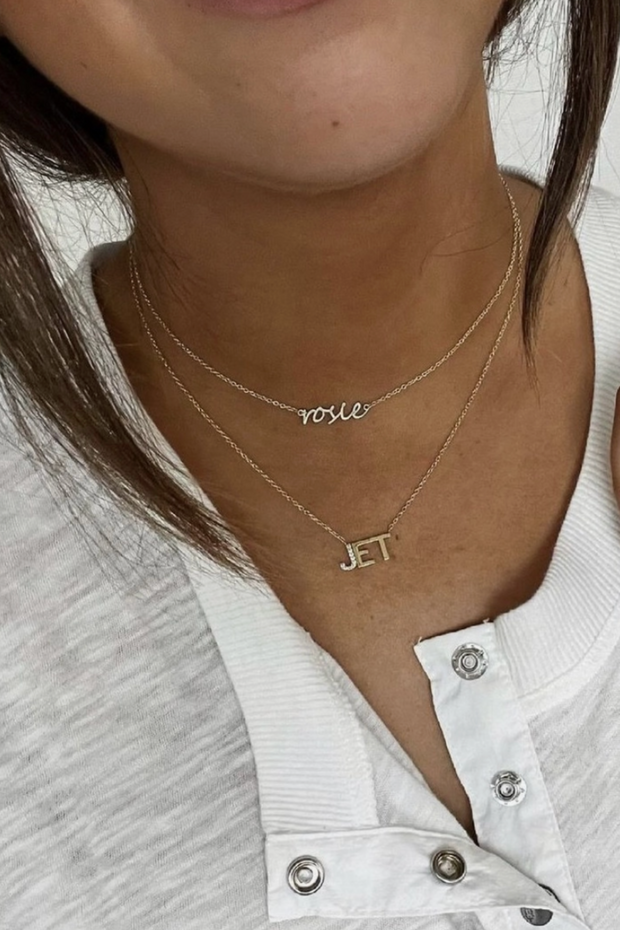 Custom Classic Initials Necklace with Crystal Detail