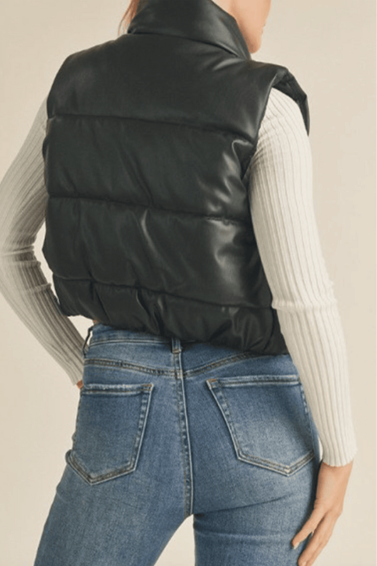 Back to Back Leather Puffer Vest